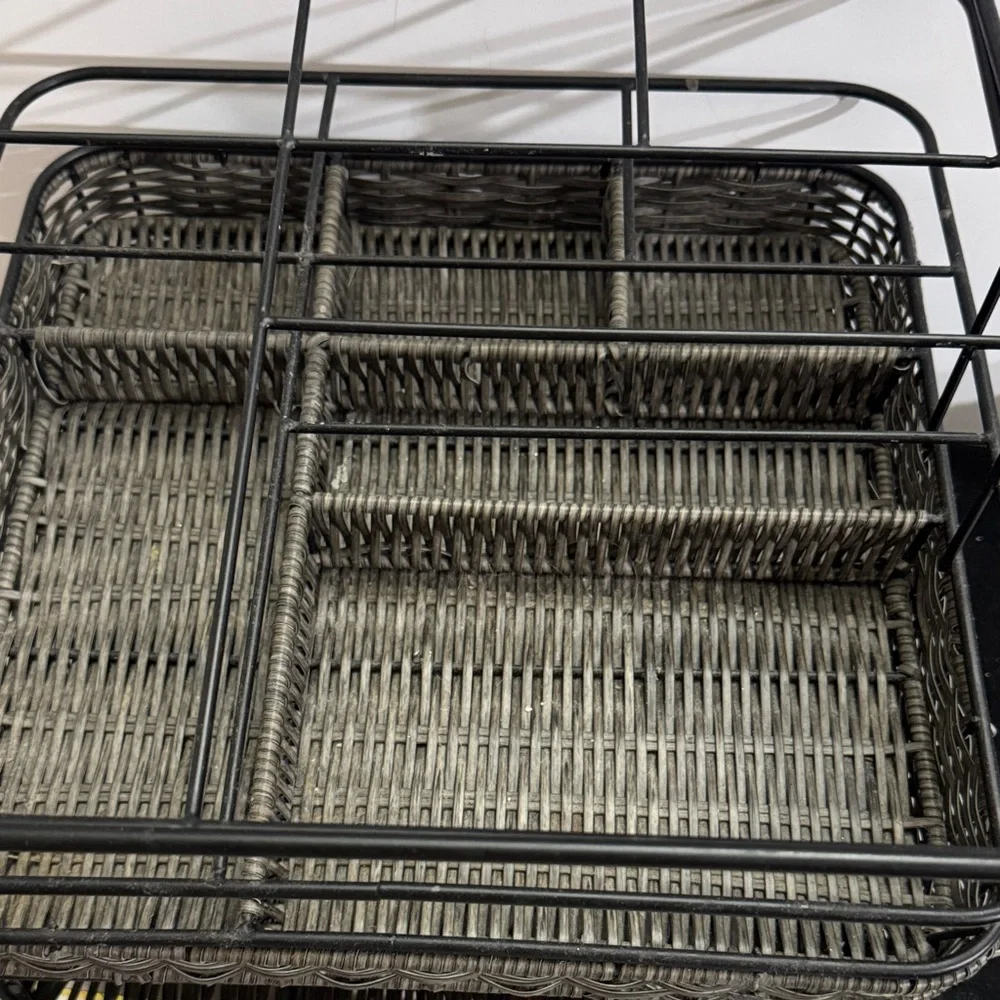 MESA Metal & Woven Serving Caddy Organizer